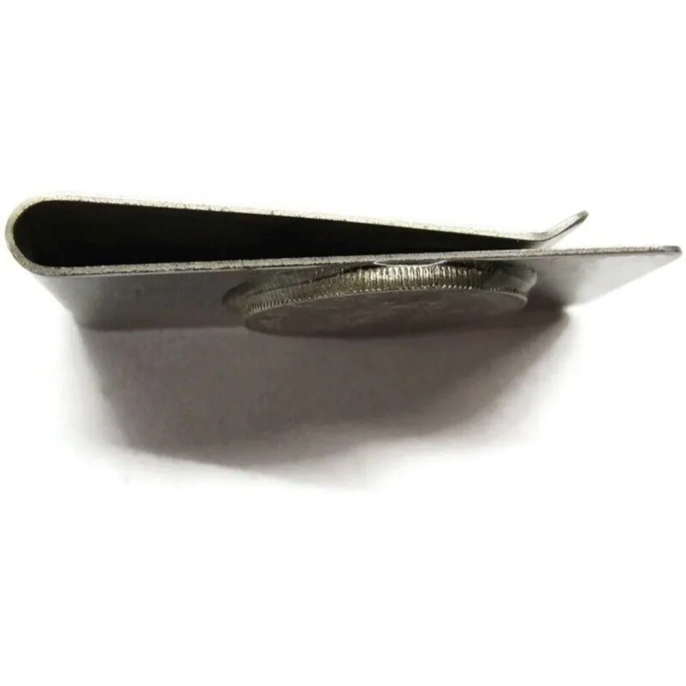 1960 One Franc Coin Money Clip Stainless Steel Wallet Credit Card Cash ID Holder